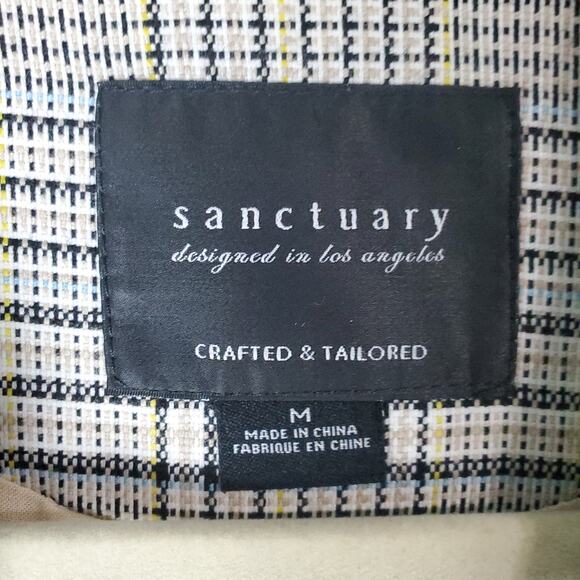 Sanctuary Lonny Sleeveless Plaid Preppy Career Academia Blazer Vest Size Medium - Picture 3 of 5
